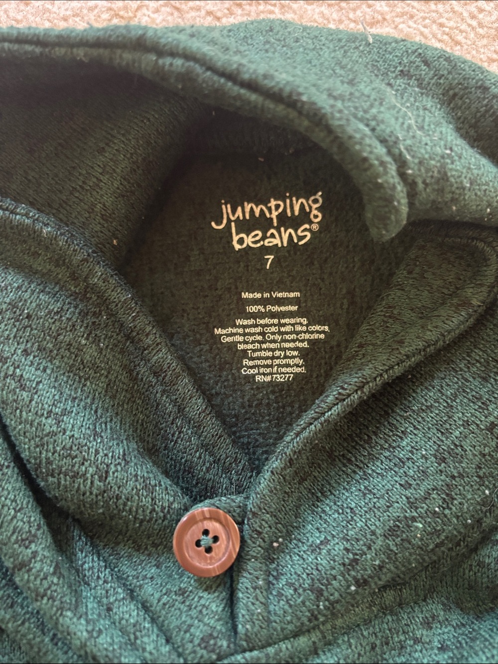 Green Hooded Pullover & Green Button-Neck Sweater Duo - Picture 7 of 8